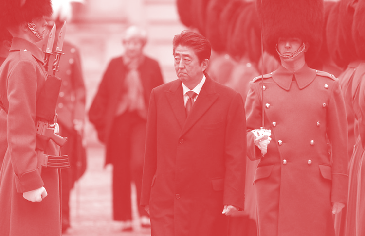 Former Japanese prime minster Shinzo Abe in London in 2019