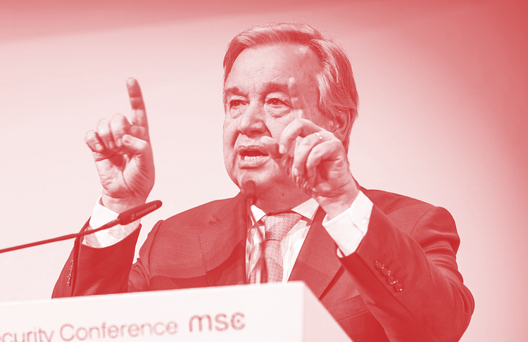UN Secretary-General António Guterres speaking in 2018
